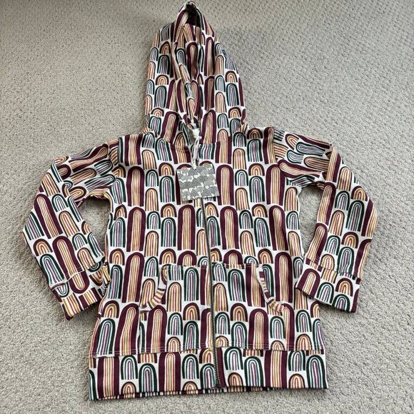 Kate Quinn cotton boho rainbow zipper hoodie jacket - Picture 2 of 4